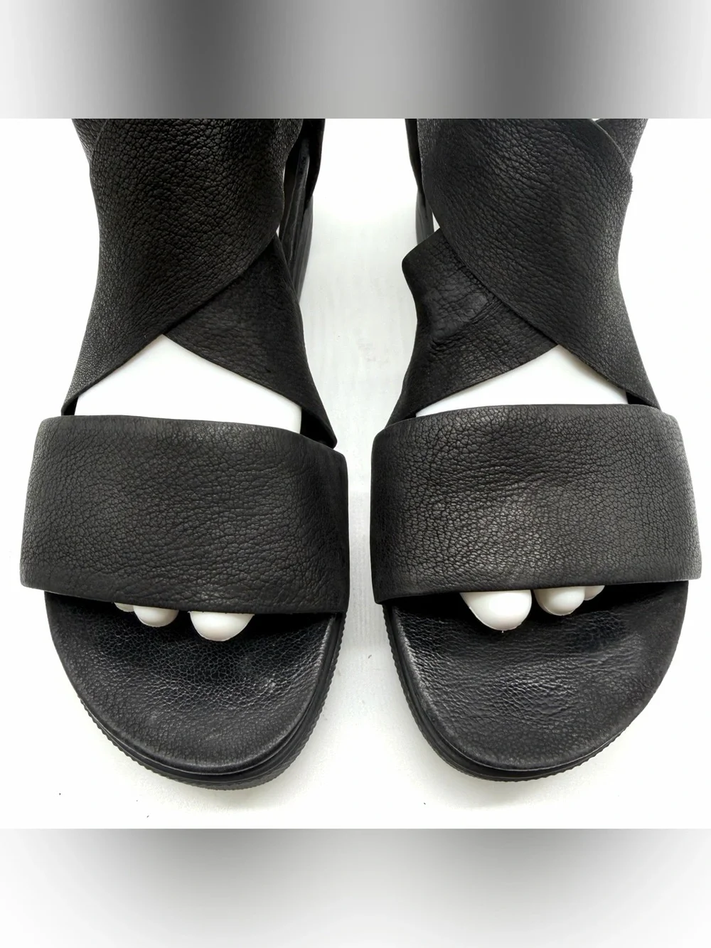 Eileen Fisher Womens Size 10 Sandals Sport Platform Cross Strap Rear Zip Black